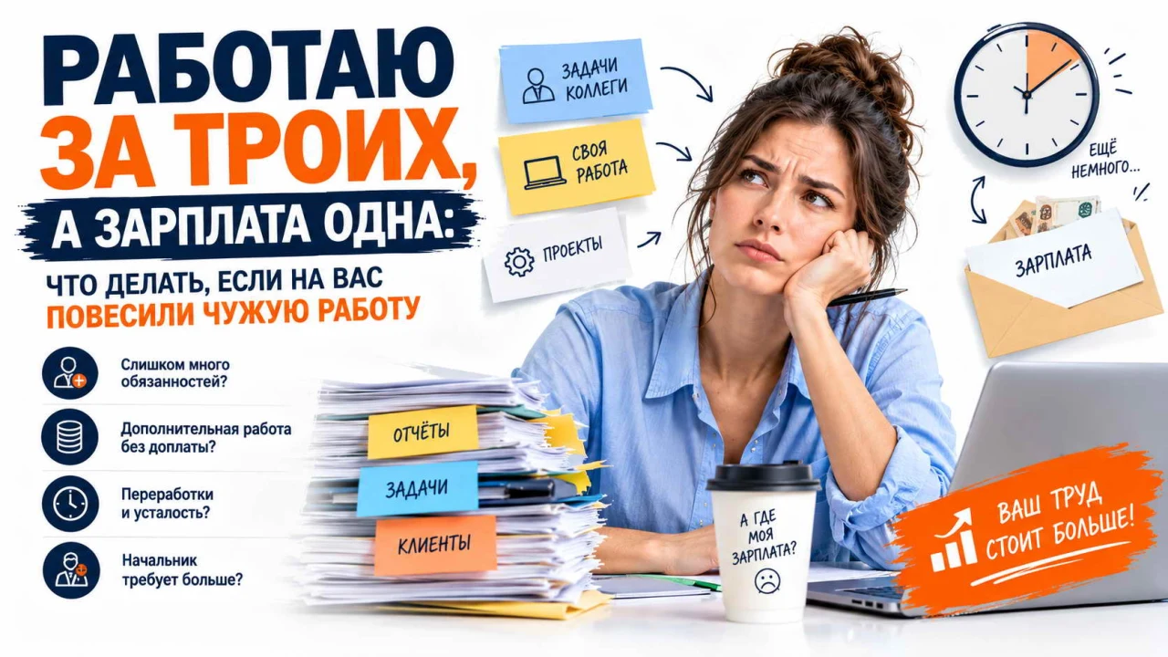 Работаю за троих, а зарплата одна: что делать, если на вас повесили чужую работу